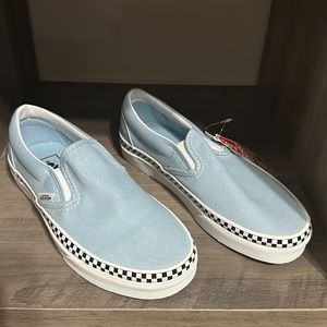 NWT Cool Blue Check Foxing Vans